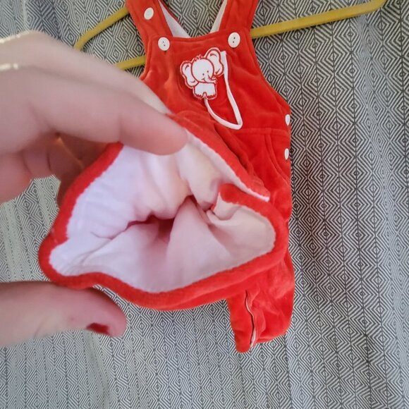 Rare Vintage Mother’s Touch Red & White Baby Jumper Overalls 3-6 Months - Picture 7 of 13